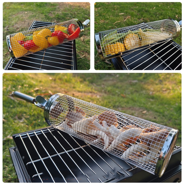 Upgrade With Handle BBQ Cage Stainless Steel Barbecue Basket 30cm+Handle 18cm - Cookwares & Tablewares by PMC TechLife | Online Shopping South Africa | PMC TechLife | Buy Now Pay Later Mobicred