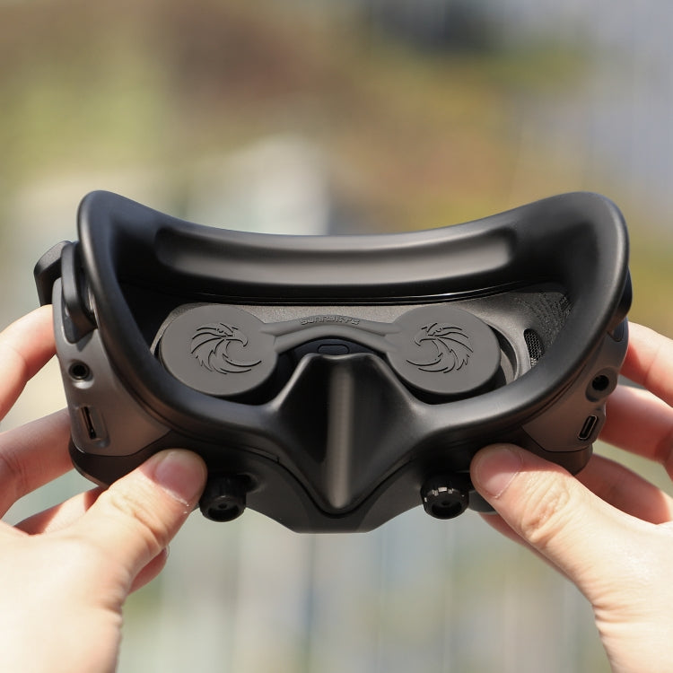 For DJI Goggles 2 Sunnylife AT-BHT565 Dustproof Lens Protective Cover VR Glasses Silicon Cover(Black)