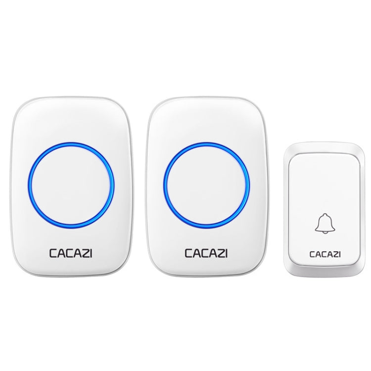 CACAZI A06-DC 1 to 2 Battery Smart Home Wireless Waterproof Doorbell(White) - Wireless Doorbell by CACAZI | Online Shopping South Africa | PMC Jewellery | Buy Now Pay Later Mobicred
