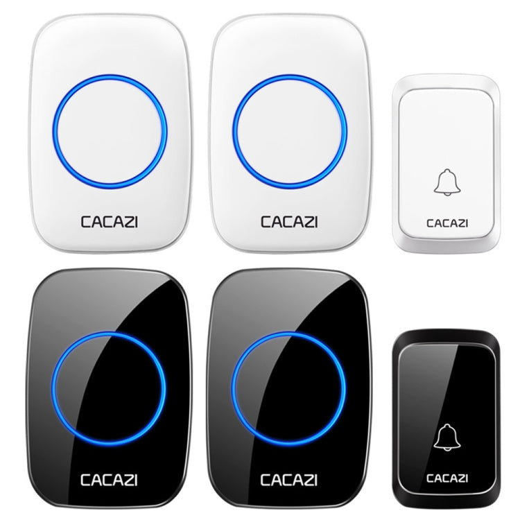 CACAZI A06-DC 1 to 2 Battery Smart Home Wireless Waterproof Doorbell(White) - Wireless Doorbell by CACAZI | Online Shopping South Africa | PMC Jewellery | Buy Now Pay Later Mobicred