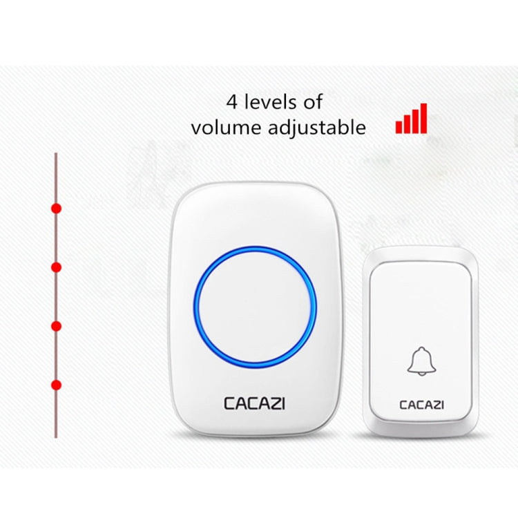 CACAZI A06-DC 1 to 2 Battery Smart Home Wireless Waterproof Doorbell(White) - Wireless Doorbell by CACAZI | Online Shopping South Africa | PMC Jewellery | Buy Now Pay Later Mobicred