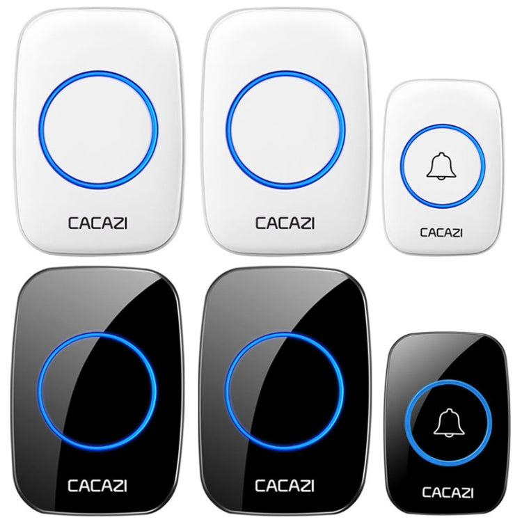 CACAZI A10DC 1 To 2 Battery Type Home Smart Water-resistant Electronic Wireless Doorbell(Black)