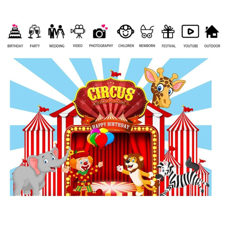 Circus Backdrop Carnival Party Decorations Banner For Birthday 210 x 150cm
