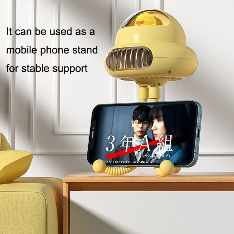 Shaking Head Stroller Fan Leafless Octopus Mute Portable Mini Fan Shaking Head Version (Yellow)