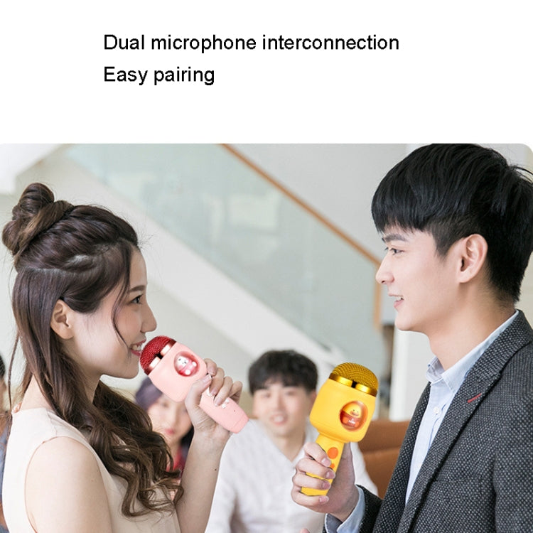 Children Wireless Microphone Bluetooth Phone Singing Microphone(Pink)