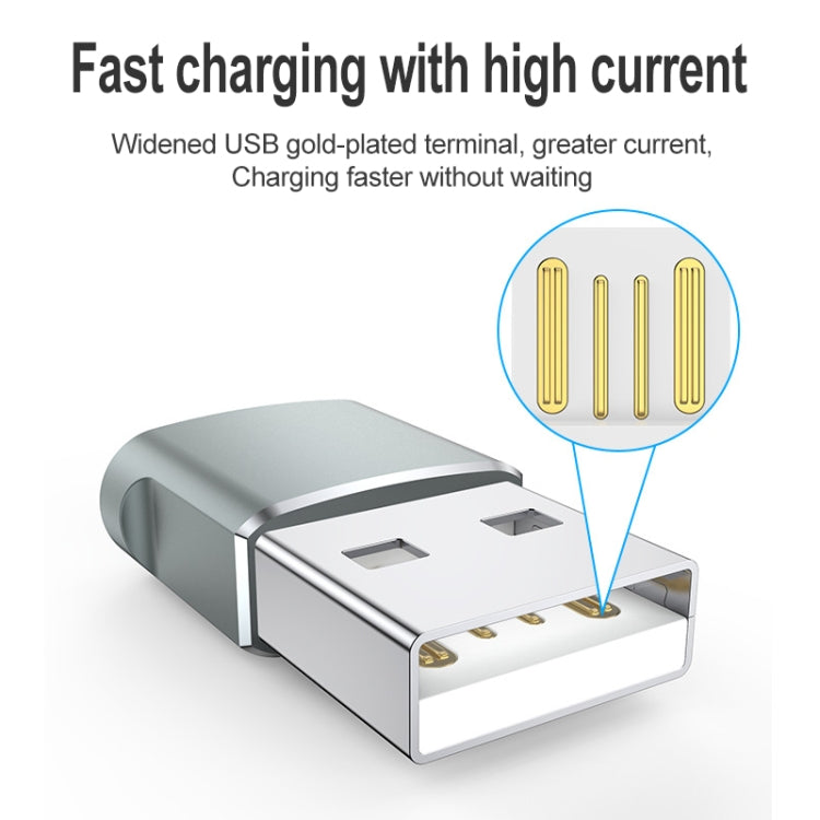 USB 2.0 Male To USB-C / Type-C Female Adapter, Support Charging & Transmission Data(Silver)