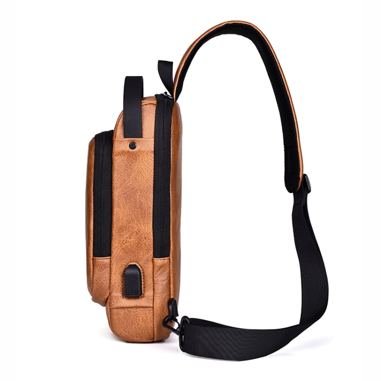 WEIXIER X318 Single Shoulder Crossbody Male Waterproof Anti-Theft Small Backpack(Light Brown) - free shipping - PMC Jewellery - Order now!