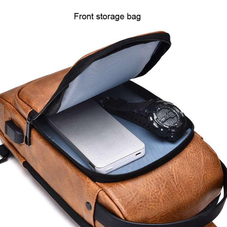 WEIXIER X318 Single Shoulder Crossbody Male Waterproof Anti-Theft Small Backpack(Light Brown) - free shipping - PMC Jewellery - Order now!
