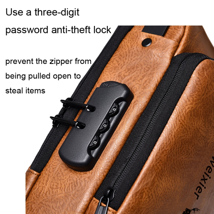 WEIXIER X318 Single Shoulder Crossbody Male Waterproof Anti-Theft Small Backpack(Light Brown) - free shipping - PMC Jewellery - Order now!