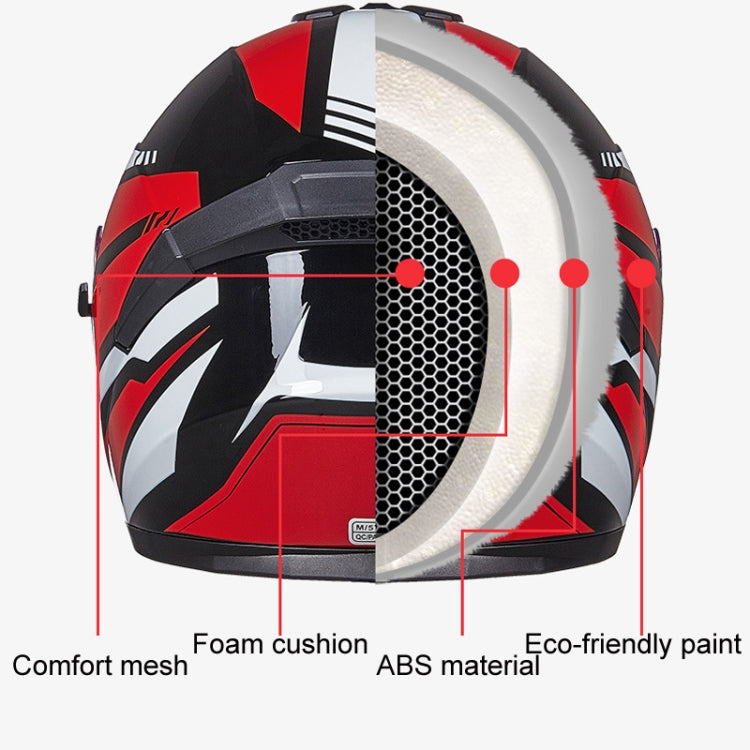 GXT Electric Vehicle Four Seasons Sun Protection & Windshield Double Lens Helmet, Size: L(Bright Black)