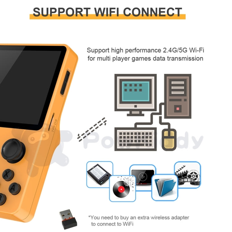 POWKIDDY RGB20S 3.5-Inch IPS Screen Retro Open Source Handheld Game Console 16GB+64GB 15,000 Games(Black)