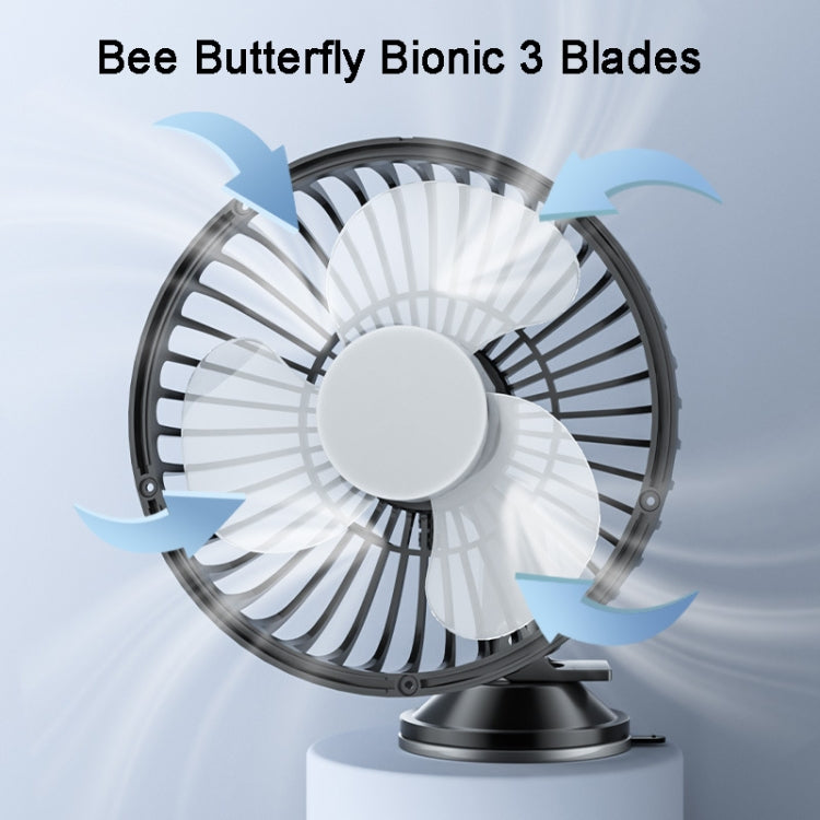 SUITU 12V/24V Mini Car Fan USB Charging Single Head Fan 360 Degree Cooling Fan, Style: Seat Back Model