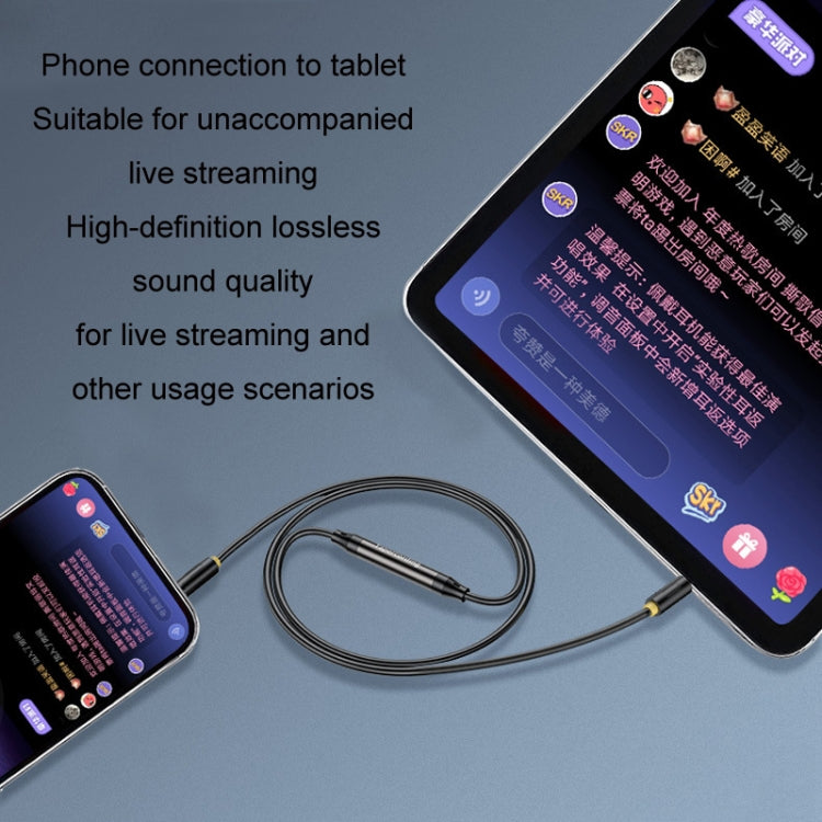 1m JINGHUA 3.5mm Cable Audio Conversion Microphone Two-way Transcriber - Audio Adapter by JINGHUA | Online Shopping South Africa | PMC Jewellery | Buy Now Pay Later Mobicred