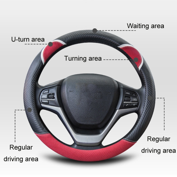 38cm Cute Rabbit Women Cartoon Car Steering Wheel Cover, Color: Round Black Pink
