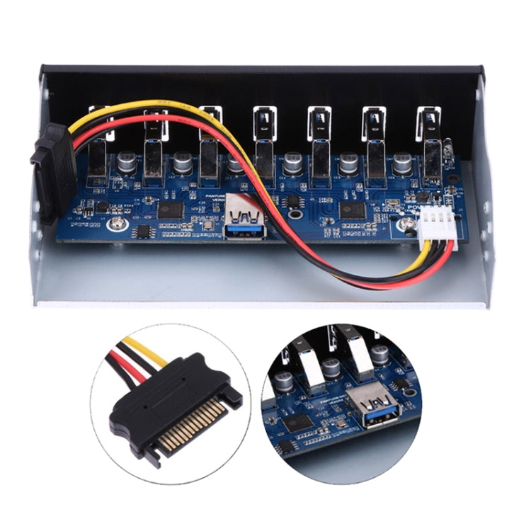 7 Port USB2.0 Optical Drive Bit Front Panel, Style: Flat Mouth - USB 2.0 HUB by PMC Jewellery | Online Shopping South Africa | PMC Jewellery | Buy Now Pay Later Mobicred