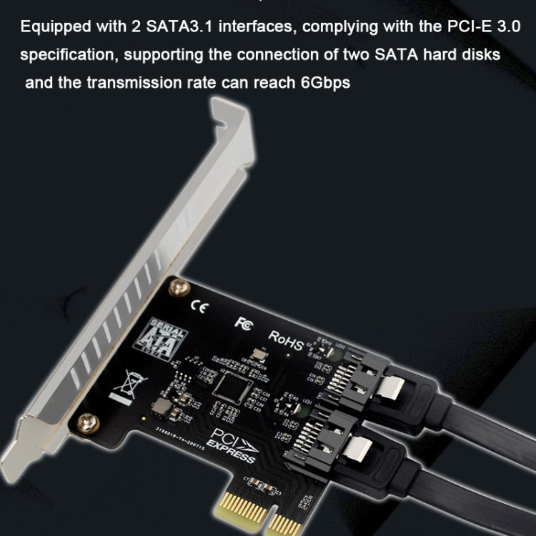 PCIE 2 Port SATA 3.0 Expansion Card 6Gbps Computer Desktop Chassis Conversion Card - free shipping - PMC Jewellery - Order now!