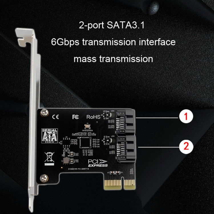PCIE 2 Port SATA 3.0 Expansion Card 6Gbps Computer Desktop Chassis Conversion Card - free shipping - PMC Jewellery - Order now!