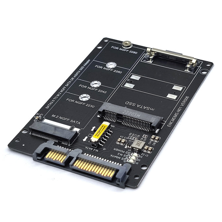 SATA 22PIN To MSATA Or M.2 NGFF SATA Card 2 In 1 SSD Converter Card Only Card