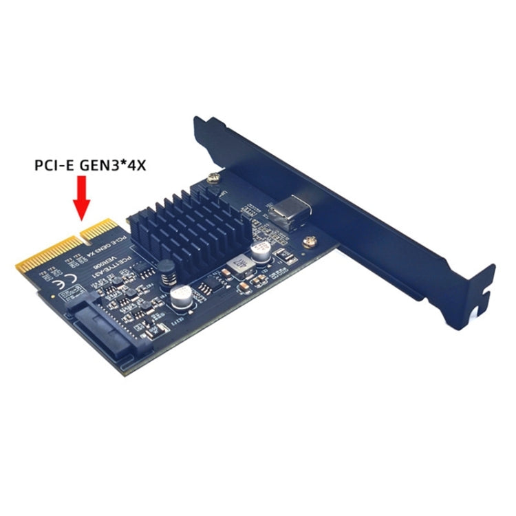 PCI-E 4X To USB3.2 Gen2x2 Type-C 20Gbps SATA Expansion Card Asmedia ASM3242 Chip