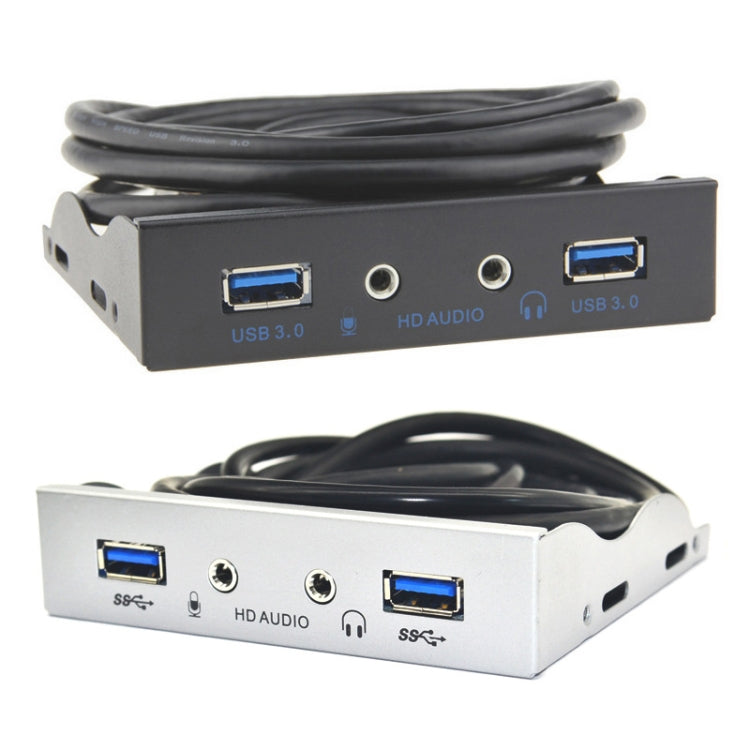 3.5-Inch 2 USB 3.0+HD AUDIO Port Desktop PC Floppy Drive Front Panel(Silver White)
