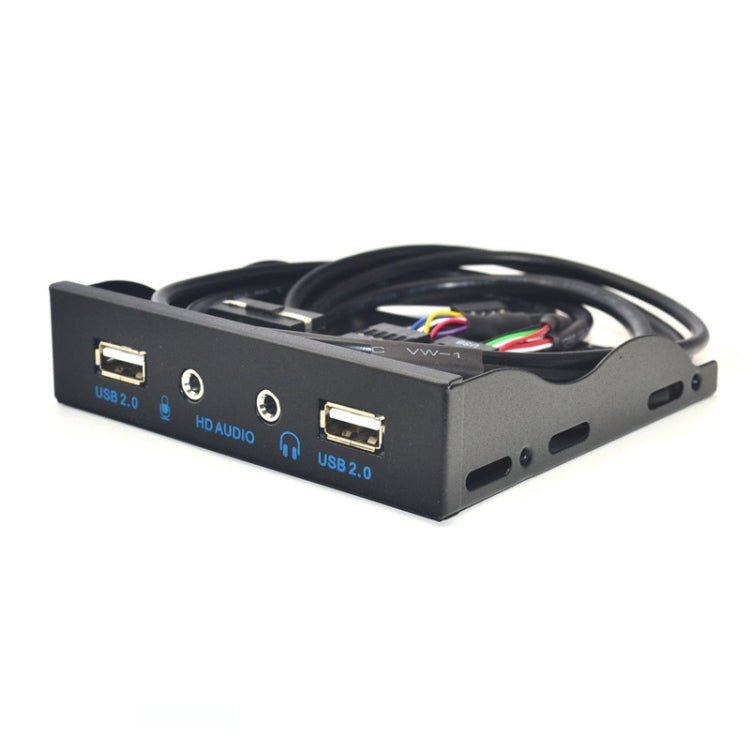 3.5-Inch 2 USB 2.0+HD AUDIO Port Desktop PC Case Floppy Drive Front Panel(Black)