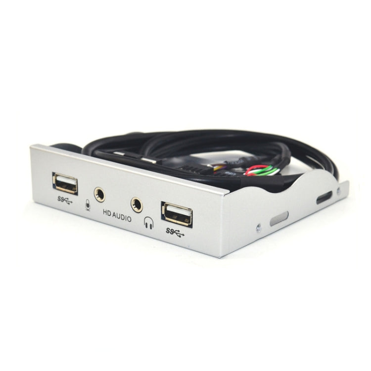 3.5-Inch 2 USB 2.0+HD AUDIO Port Desktop PC Case Floppy Drive Front Panel(Silver White)