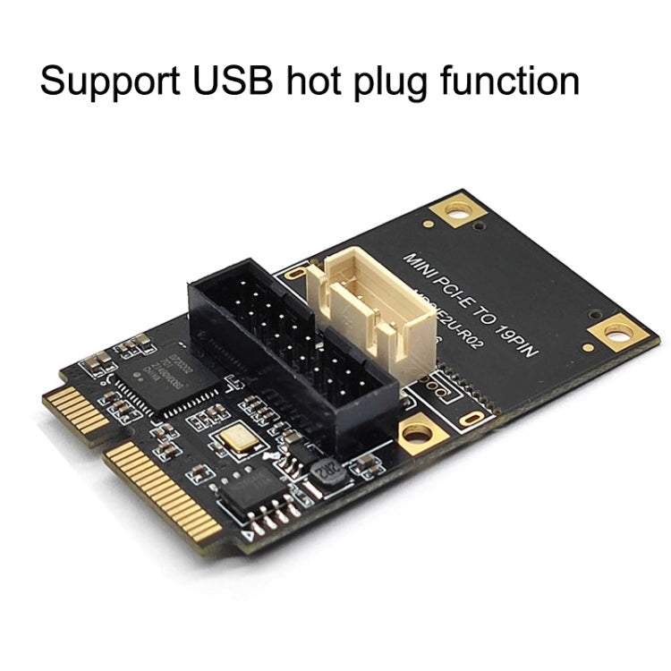 Mini PCI-E To USB3.2 GEN1 Front 19Pin 2 Ports Transfer Card Supports Half High S 4PIN Electric Point