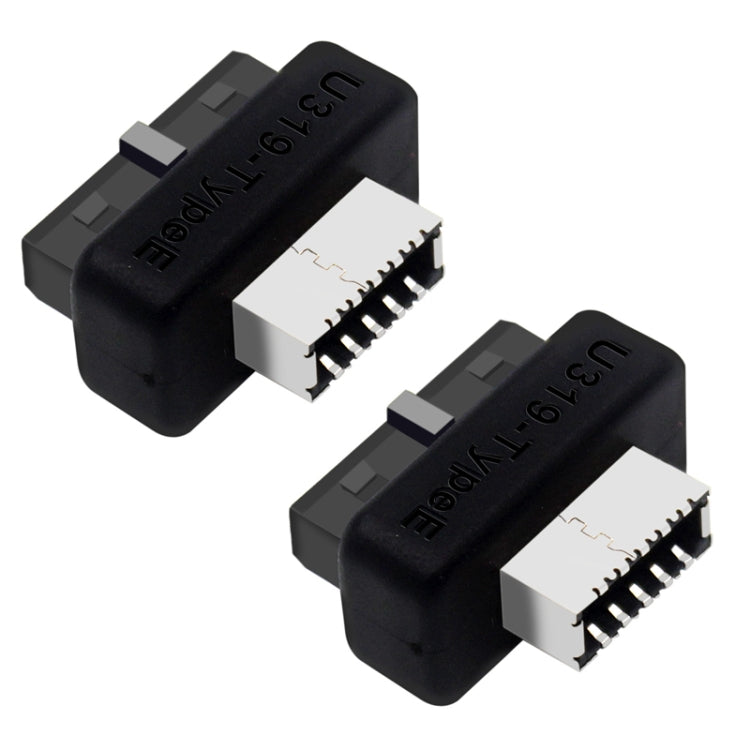 2pcs Mainboard USB3 19P/20P to TYPE-E Adapter Chassis Front TYPE-C/USB-C Plug Port(Black) - Cable & Adapters by PMC Jewellery | Online Shopping South Africa | PMC Jewellery | Buy Now Pay Later Mobicred