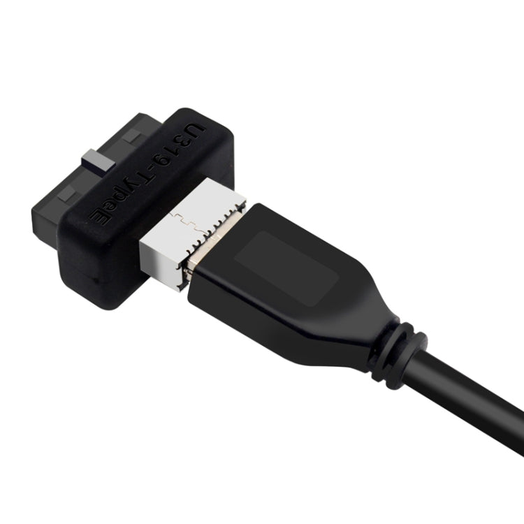 2pcs Mainboard USB3 19P/20P to TYPE-E Adapter Chassis Front TYPE-C/USB-C Plug Port(Black) - Cable & Adapters by PMC Jewellery | Online Shopping South Africa | PMC Jewellery | Buy Now Pay Later Mobicred