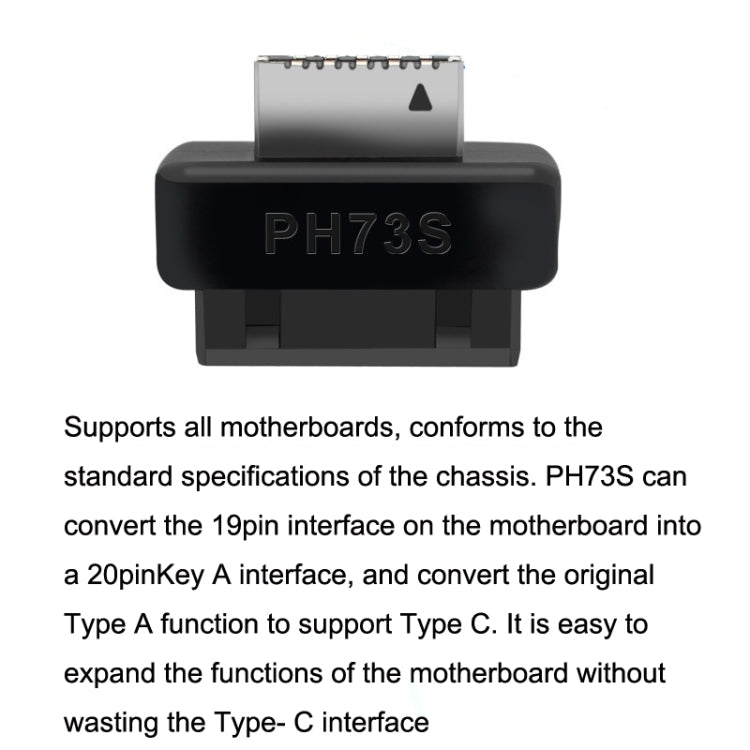2pcs Mainboard USB3 19P/20P to TYPE-E Adapter Chassis Front TYPE-C/USB-C Plug Port(Black) - Cable & Adapters by PMC Jewellery | Online Shopping South Africa | PMC Jewellery | Buy Now Pay Later Mobicred