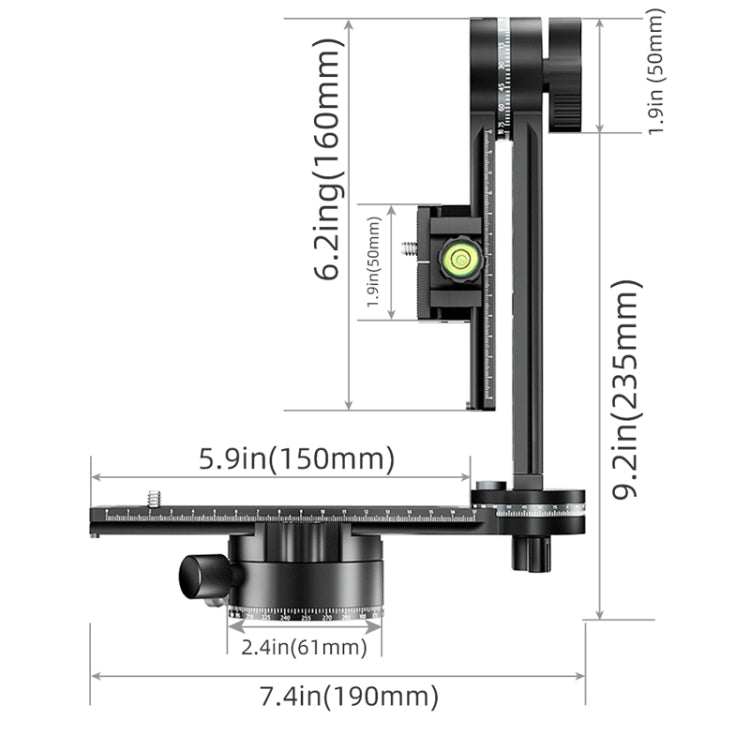 BEXIN GH-720A Tripod Head 720 Degree Rotating Panorama Head