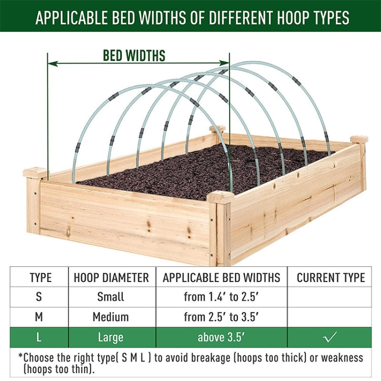 Garden Arch Greenhouse Hoops Rustproof Steel Tunnel Hoop Frame Plant Support, Speci: L 5 Rods 10 Arches