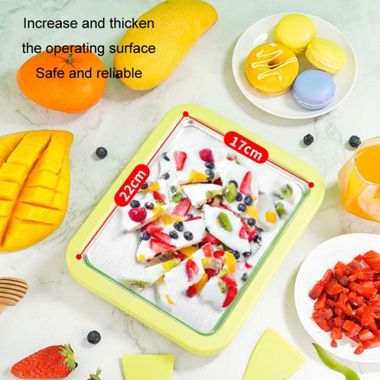Mini Household Fried Yogurt Machine Children Homemade DIY Fried Ice Tray, Color: Stainless Steel Green 26x21cm