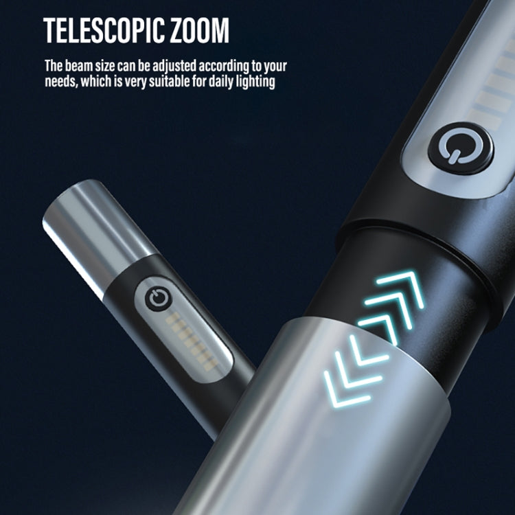 XHP50 Lamp Bead Super Bright LED Flashlight Telescopic Zoom Water-resistant Torch With Lampshade