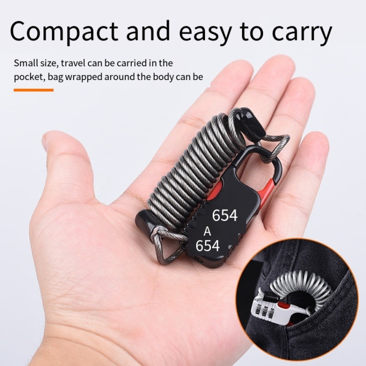Helmet Anti Theft Password Lock Motorcycle Car Basket Soft Lock(Black)