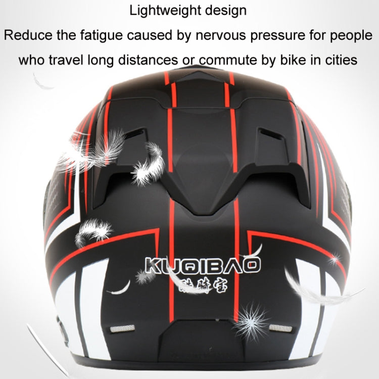 KUQIBAO Motorcycle Smart Bluetooth Sun Protection Double Lens Safety Helmet, Size: L(Glossy Black Phantom Fiber)