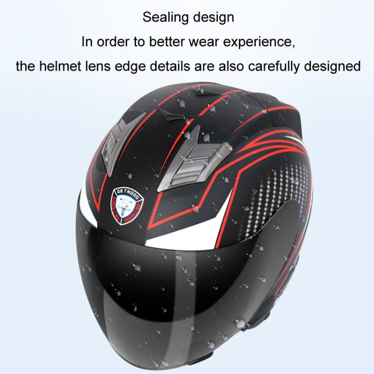 KUQIBAO Motorcycle Smart Bluetooth Sun Protection Double Lens Safety Helmet, Size: M(White+Gray Tail)