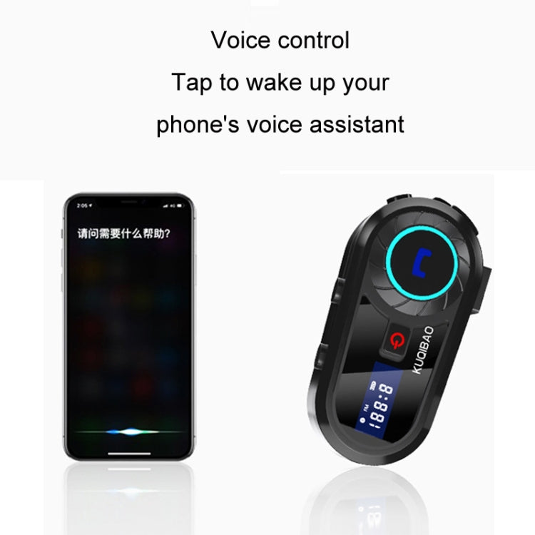 KUQIBAO Motorcycle Helmet Water-resistant Bluetooth-compatible Headset With Screen(Soft Microphone)