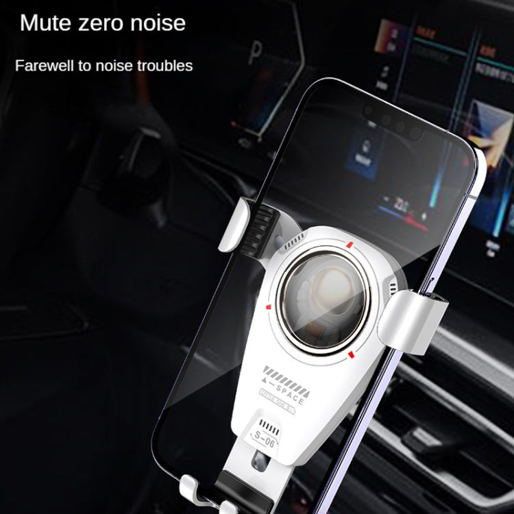 S-06 Car Air Outlet Gravity Holder Retractable Rotating Mobile Phone Bracket(Black)