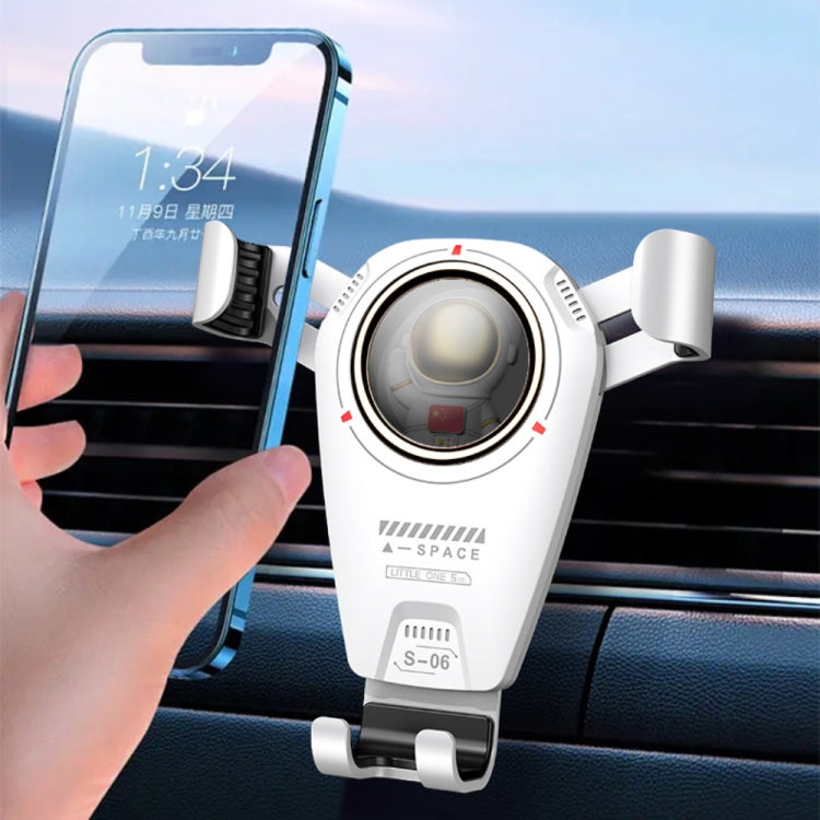 S-06 Car Air Outlet Gravity Holder Retractable Rotating Mobile Phone Bracket(White) - free shipping - PMC TechLife - Order now!