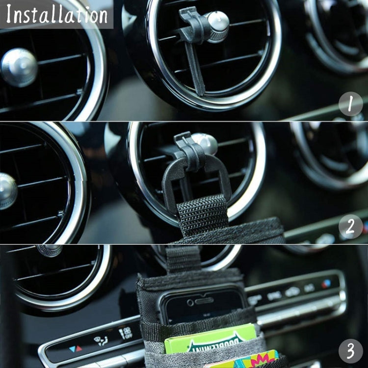 Vehicle Air Outlet Storage Bag Multi-function Document Change Storage Bag(Grey) - Stowing Tidying by PMC TechLife | Online Shopping South Africa | PMC TechLife | Buy Now Pay Later Mobicred