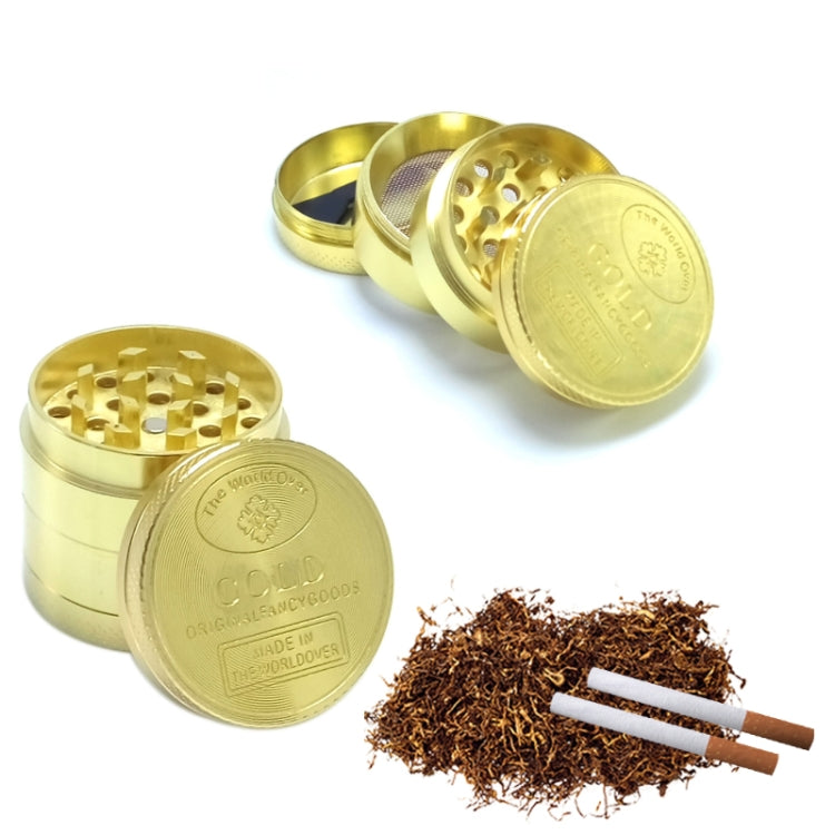 40mm 4 Layers Gold Coin Pattern Zinc Tobacco Grinder - Cigarette Box & Ashtrays by PMC TechLife | Online Shopping South Africa | PMC TechLife | Buy Now Pay Later Mobicred