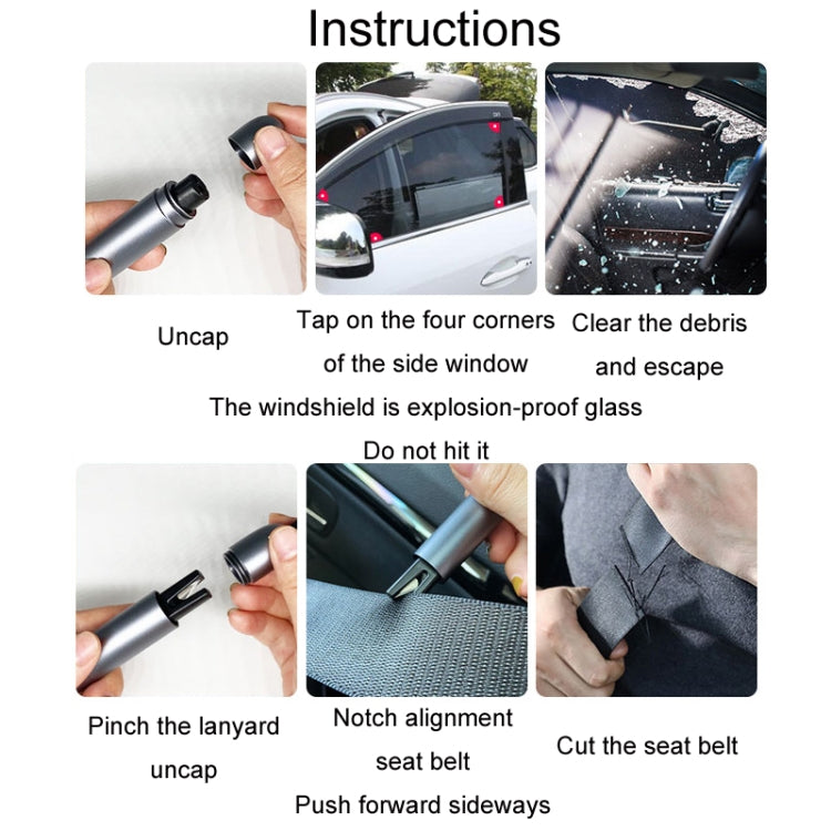 Vehicle-Mounted Multifunctional Broken Window Escape Safety Hammer(Black) - Emergency Hammer by PMC TechLife | Online Shopping South Africa | PMC TechLife | Buy Now Pay Later Mobicred