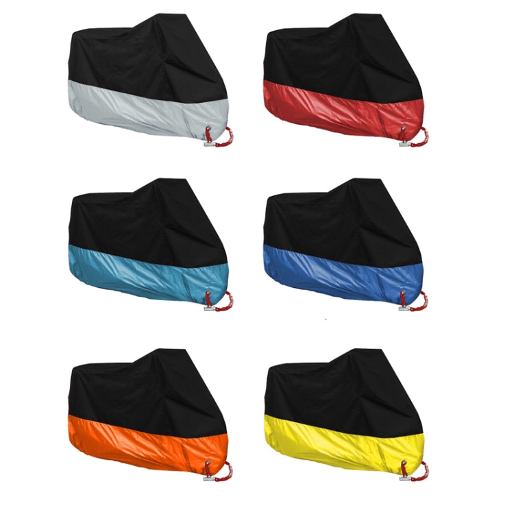 190T Motorcycle Rain Covers Dustproof Rain UV Resistant Dust Prevention Covers, Size: XL(Black and Orange)