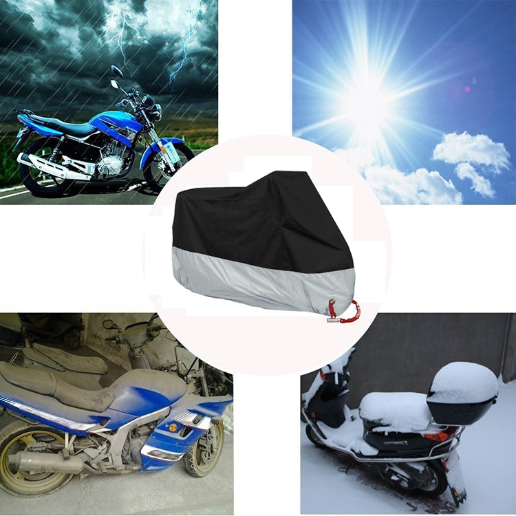 190T Motorcycle Rain Covers Dustproof Rain UV Resistant Dust Prevention Covers, Size: XXL(Black and Light Blue)