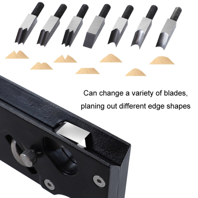 Woodworking Multi-Angle Chamfering Adjustable Depth Hand Planer, Color: Black + 6 Blades - free shipping - PMC Jewellery - Order now!