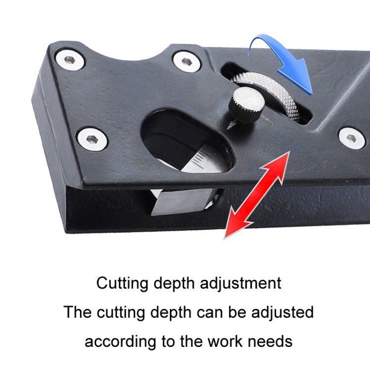 Woodworking Multi-Angle Chamfering Adjustable Depth Hand Planer, Color: Black + 6 Blades - free shipping - PMC Jewellery - Order now!