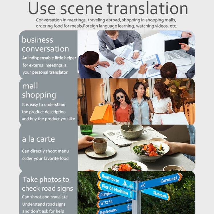 F6 Translation Machine 139 Languages Interpreted Online Translation 14 Camera Translator Recording Contemporary Interpretation(Black)