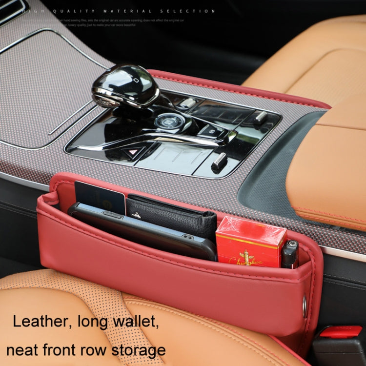 Car Gap Storage Box Seat Decoration Seat Filler Organizer(Wine Red)