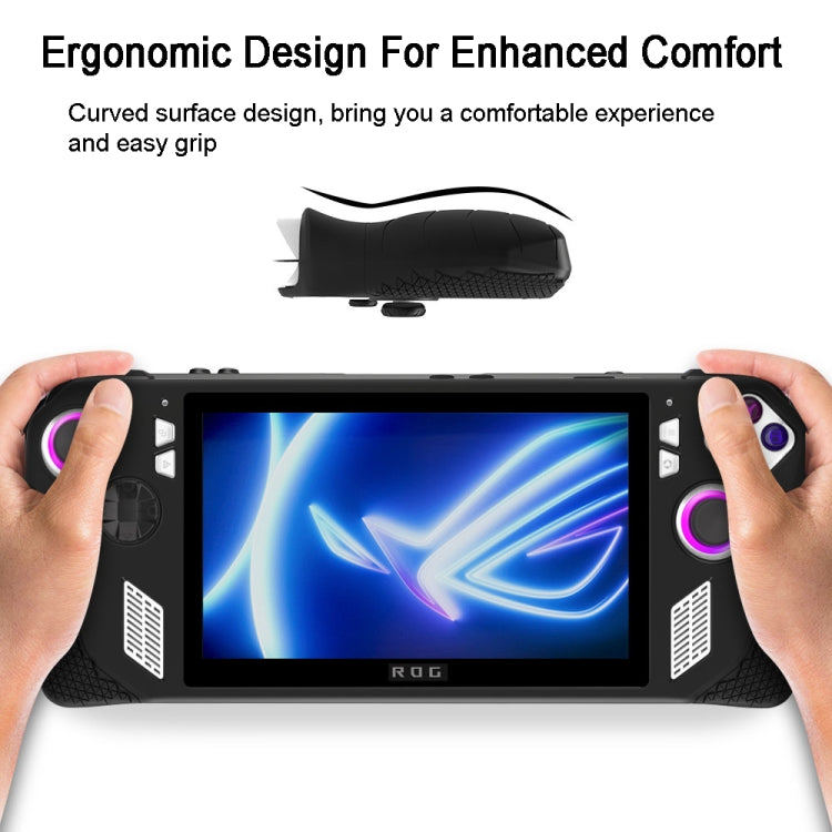 For ASUS Rog Ally Gaming Console Multicolor Silicone Case With 2 Button Caps(White)